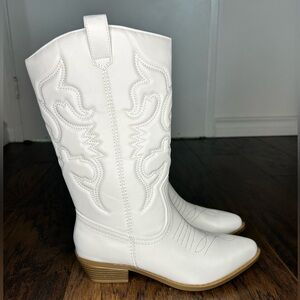 Dream Pairs Women's Cowboy Boots Pull On Cowgirl Boots Mid Calf Western Boots